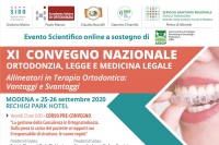 25 e 26 settembre 2020 - XI Convegno nazionale "Ortodonzia, legge e medicina legale"